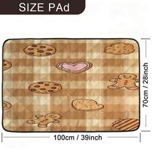 1pc Plaid Cookie Heart Pattern Pet Mat, Dog Bed Mat, Cute Cartoon Pet Mat, Pet Resting Mat, Machine Washable, Suitable For All Seasons - Multicolor - View 9