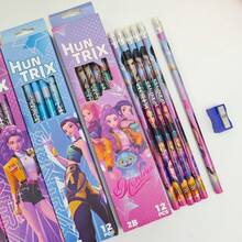 12支/1盒 女团2B铅笔 12支装盒装，文具，粉丝及学生适用，随机发货 - 彩色 - 查看 7