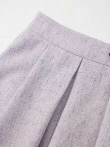Luminelle Falda de cuero PU con cintura acampanada y ajustable para mujer, otoño - Gris 2 - Ver 6