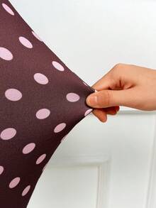 AIJ Đầm mini ôm sát không dây vai, buộc dây phía trước, xếp ly ở gấu váy, chấm bi nâu hồng của Amarilo dành cho nữ - Thích hợp cho cả trang phục thường ngày và thanh lịch mùa hè, ôm dáng và đa năng. - chấm phấn nền màu nâu - Xem 7