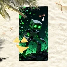 1pc Style Beach Towel, Super Absorbent Large Beach Blanket, Suitable For Travel, Swimming Pool, Diving, Surfing, Yoga, Camping, Available In Multiple Sizes, Beach Accessories - Cube Man - View 4
