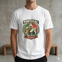 Camiseta de la Copa Mundial de Portugal 2026, Camiseta Gráfica del Campeón de Fútbol Portugués, Camiseta de Aficionado al Fútbol, Ropa para Fanáticos de Portugal - Blanco (solo estilos en blanco y negro) - Ver 8