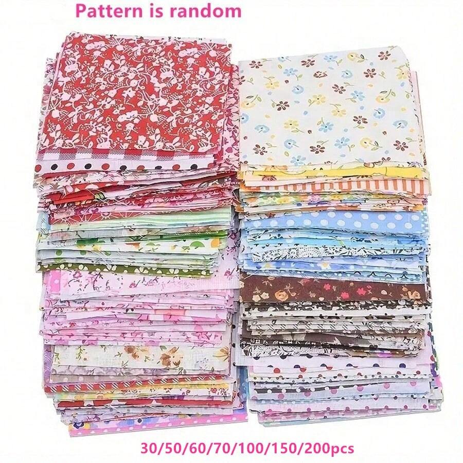 60 片 10*10 厘米素色小碎花布料样品，适用于 DIY 娃娃、缝纫练习、手工项目、母亲节礼物