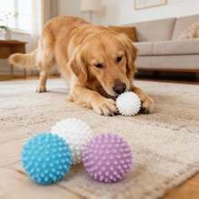 4个TPR材质带刺球狗狗玩具，耐用耐咬磨牙玩具，适合幼犬、泰迪犬、柯基犬及小型/中型犬，互动训练玩具，牙齿护理弹性球 - 彩色 - 查看 7