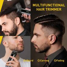 Hatteker 1pc Electric Hair Clipper For Men, Rechargeable Haircut Shaver, LED Display Barber Shop Bald Head Trimmer - View 11