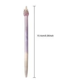 4pcs Cute Wiggly Kitty Tail Click Gel Pen, 0.5mm Needle Point Black Ink Pen, Quick Dry Smooth Writing, Retractable Press Design, Freely DIY The Kitten Suitable For Long Time Writing, Calligraphy And Homework - Gel Pen - View 5