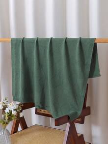 Rhombus Heart Knitted Baby Blanket, 100% Cotton All Season, Newborn Swaddle Stroller Cover Quilt, Infant Nursery Supplies - Dark Green - View 4