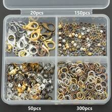 520pcs/Box DIY Jewelry Accessories Set, Random Mixed Colors, Includes Lobster Clasp, Crimp Beads, Spacer Beads, Jump Rings, Suitable For DIY Jewelry Making Such As Necklaces, Bracelets, Beading, Keychain, Clothing Accessories - Kit Accessories (520pcs) - View 7