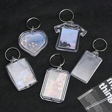 20pcs Rectangular Transparent Acrylic Photo Frame Keychains, DIY Craft Accessories For Custom Photo Making, Bag Charms, Party Favors And Daily Decor, Key Rings, Father's Day Gift - Multicolor - View 3