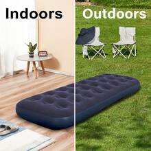 Thick Textured PVC Inflatable Camping Mattress, Durable And Skin-Friendly, High Elasticity And Support, Soft And Comfortable, Quick Inflation And Deflation, Compact Folding Storage, Suitable For Home, Living Room, Guest Bedroom, Car And Outdoor Use, Waterproof And Easy To Clean, Applicable For All Seasons - Multicolor - View 7