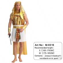Vintage Egyptian Prince Adult Men's Clothing Ancient Egyptian King Pharaoh Costume Festival Theme Party Photography Performance Costume - Multicolor - View 7