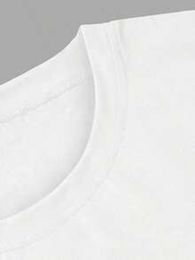 Short-Sleeved T-Shirt With Round Neck And Cartoon Print | Casual Top For Women, Ideal For Summer And Spring - Unisex Vintage Urban Style, Loose Fit Cotton Short-Sleeved T-Shirt With Round Neck. - 白色 - 查看 3