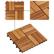 vidaXL Decking Tile 10 Pcs Brown 11.81 X 11.81 In Acacia Hardwood - A - View 7
