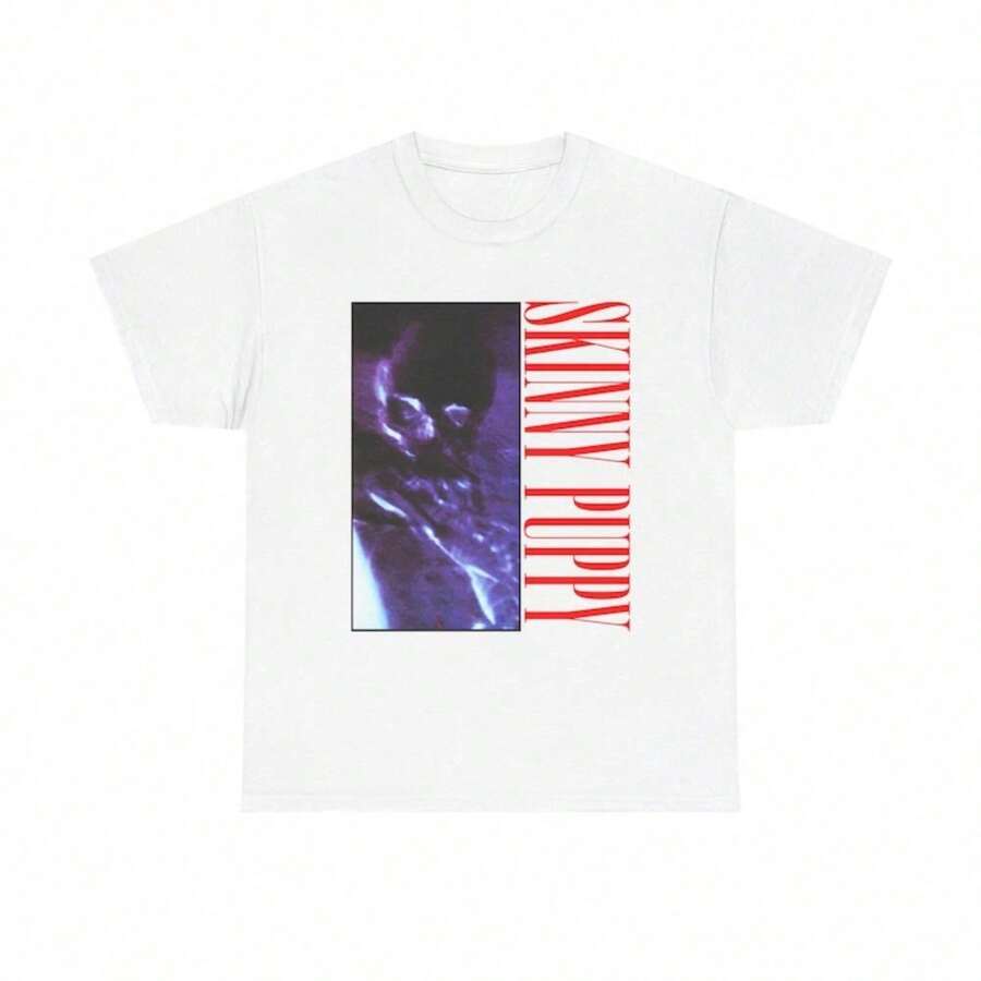 Skinny Puppy, Band Bites - Vintage Industrial Music, Experimental Music, Vintage Alternative T-Shirt.JPG 100% Cotton Unisex T-Shirt - Premium Casual Comfortable Fit - 白色 - 查看 1