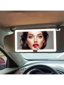 Reletech Fccemc Super Thin LED Car Vanity Mirror, High Definition Makeup Mirror, Sun Visor Mounted Makeup Mirror With USB Charging, Dimmable Touch Screen, For Ladies - A - View 6