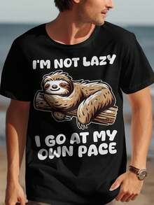 Cute other Lazy Animal Theme T1S1Hirt, Funny other Quote T1EE, Relaxed other S1Hirt, Comfortable other Graphic T1EE, C1Asual Animal Top. - Negro - Ver 2