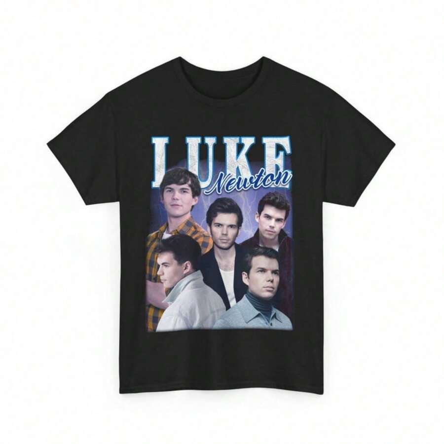 Luke Newton Vintage Pirate T-Shirt, Luke Newton Vintage Pirate Sweatshirt, Luke Newton Shirt, 100% Cotton Unisex T-Shirt - Premium Casual Comfortable Fit - 黑色 - 查看 1