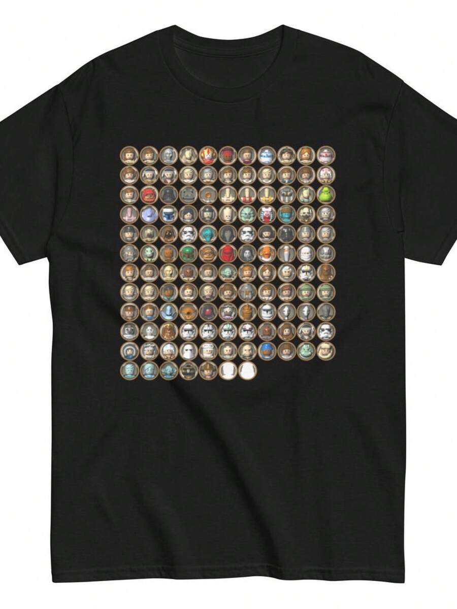 Building Bricks Full Characters List T-shirtblusas para mujer playeras de mujer vestidos casuales para mujer y2k playeras deportivas para mujer verano camisetas ropa de mujer Fashion Perfect For Daily - Negro - Ver 1