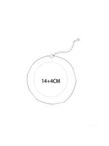 1pc S925 Sterling Silver Minimalist INS Style Bracelet, Understated Versatile Daily Wear Wrist Chain, Suitable For Party, Vacation, Accessory - Chain - View 6