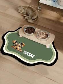 Individuell anpassbare schnell trocknende Futterunterlage für Haustiere, personalisiert mit Foto und Namen des geliebten Haustieres, spritzwassergeschützt, saugfähig, leicht zu reinigen, geeignet für Hunde und Katzen, waschbare Futterunterlage, perfektes Geschenk für Haustierbesitzer, witziges Haustier-Design, strapazierfähige Haustier-Matte (Hinweis: Die Größe 30*40 ist relativ klein, bitte wählen Sie für Katzen und Hunde die mittlere oder große Größe) - Verschiedenfarbig - Übersicht 8