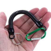 Durable Anti-Lost Retractable Elastic Rope Spring Safety Lanyard Key Chain Tactical Portable Fishing Cord Accessories - Multicolor - View 10