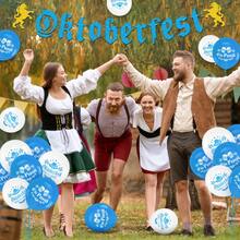 APODESS 21-teiliges Oktoberfest Deko Set mit Deutschland Fahne Banner, Blauen und Weißen Anhängern-Partyzubehör-Set - Übersicht 4