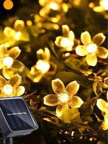 1pc 5m/7m/12m/20m/50m/100m LED Solar Powered Flower Fairy String Lights, 8 Modes, Waterproof, For Outdoor Party, Garden, Patio Decor - Solar-powered Cherry Blossom String Lights - View 6