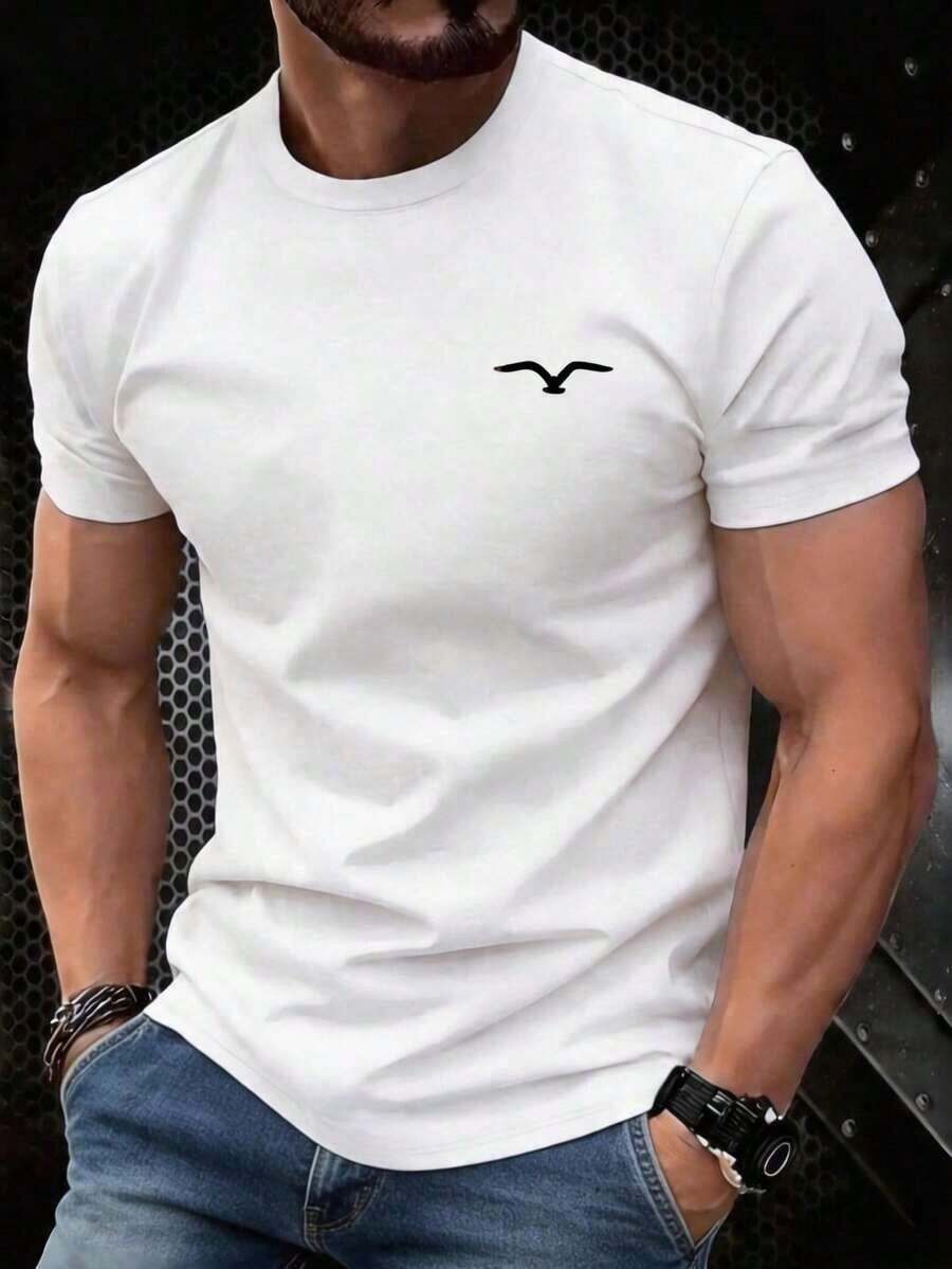 Summer Men's Crew Neck T-Shirts Gym Leisure Vacation High Quality Men's Shirts Fashion Prints Y2K Men's Clothing Festival Sweatshirt Men's Sets Gifts For - 灰色 - 查看 1