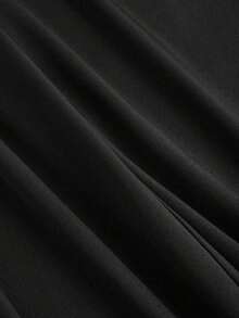 Pantalones anchos plisados de jacquard elegante vintage para mujer, para otoño/invierno - Gris - Ver 4