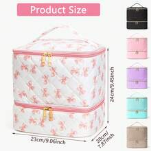 Stylish Nail Polish Organizer Bag, Handheld Double Layer Organizer, Holds 30 Bottles (15 Ml/0.5 Floz) With Adjustable, Dividers For Nail Polish Small Manicure Lamp Manicure Tools Essential And Travel,  Daily Travel Use Makeup Bag Storage Makeup Case - View 3