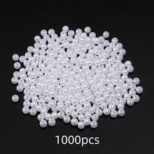 10-1000颗 3-20毫米 仿珍珠树脂圆形隔珠，优雅珍珠珠，适用于圣诞装饰、珠宝制作、DIY工艺品、吊坠、钥匙扣，批发 - 白色 - 查看 15