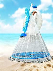 Hand-Cast Fishing Net, Easy To Cast Without Tangling. Multiple Net Heights Available, Encrypted Mesh Holes, Fast Sinking, Beginner-Friendly, And Highly Efficient For Fishing. - Multiple Specifications - View 3