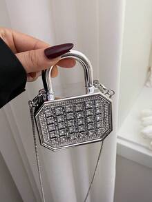 New Acrylic Mini Handbag, Fashion Clutch Purse, Personalized Lipstick Case, Celebrity Evening Bag, Crossbody Chain Bag - Silver - View 9