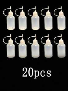 1/5/20pcs Botol Plastik Peras 20ml dengan Ujung Jarum - Penyimpanan Lem Presisi, Dispenser Cairan, Wadah Pelumas - Cocok untuk Kerajinan DIY - Hadiah Ideal untuk Seniman dan Pengrajin - Putih - View 12