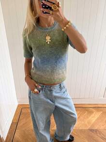 Women's Minimalist Elegant Knit Top, Casual Chic Style, Spring/Summer - Multicolor - View 1