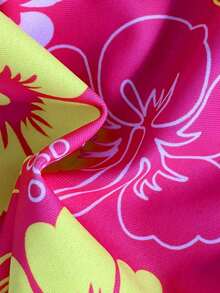 Conjunto de bikini de 2 piezas con estampado floral diminuto y escote halter para vacaciones y playa - Multicolor 4 - Ver 8