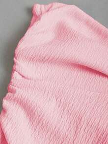 Vestido mini elegante sin tirantes con volantes en capas para mujer - Rosa Pálido - Ver 6