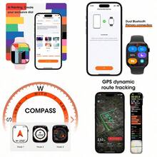 Microwear Reloj inteligente MINI 11, pantalla AMOLED a color de 1,85", batería incorporada de 230mAh, múltiples esferas de reloj, resistente al agua IP68, compatible con múltiples idiomas, compatible con Android/iOS, llamadas telefónicas, notificaciones de mensajes, seguimiento del sueño, podómetro, modos deportivos, regalo ideal para hombres, mujeres, amigos o cumpleaños - Negro - Ver 8