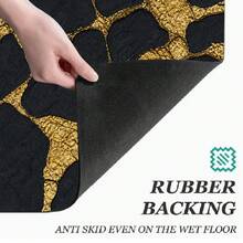 1pc Black & Gold Printed Absorbent Mat/Drying Mat For Coffee Maker, Tableware - Polyester Absorbent Desktop Protective Mat With Rubber Anti-Slip Pad, For Kitchen Counter Decor, Home Bar And Dining Table - Multicolor - View 8