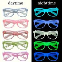 15pcs Glow In The Dark Party Glasses - Neon Green, Purple, Orange, Yellow, Red - No Lenses, Lightweight Durable Plastic Frames, Suitable For Halloween, Masquerade, Birthday, Photo Booth, Costume Parties - Party Favors, Decorations, Photo Props Randomly Shipped - View 6