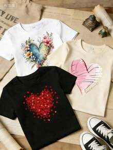 Women's Short-Sleeved T-Shirt Set, Choose Your Style. Single Garment, Not A 3-Piece Set. 1 Piece/Set Of Short-Sleeved T-Shirts Suitable For Streetwear. Oversized Crew Neck Top For Daily Outings, Camping, Concerts, Hip-Hop, Rock, And Rap Events. American Retro Style With City Name Prints, Soft To The Touch, Comfortable, Stylish, And Versatile For Leisure, Parties, And The Beach. Ideal For Easter And Holy Week. - 白色 - 查看 1