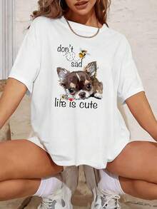 Dam-T-shirts - Vitt - Visa 1