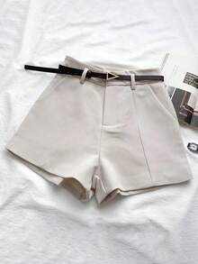 Shorts casuales para mujer, shorts elegantes para la oficina y el trayecto (sin cinturón) - Multicolor - Ver 4