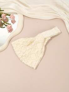1 chiếc băng đô ren rộng kiểu Bohemian thời trang với họa tiết hoa rỗng và hình học, phụ kiện dành cho nữ. - Nhiều màu - Xem 8