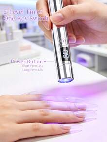 1 st silverfärgad handhållen nagellampa med skärmdisplay och stativ, 360° roterande multifunktionell hållare, värmelampa för nageltips med lampstativ - Silver - Visa 5