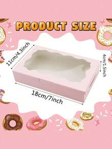 1/5/10pcs - Cookie & Pastry Boxes With Transparent Window, Size: 7 X 4.3 X 1.5 Inches, Kraft Paper Material, Premium Baking Food Gift Boxes, Suitable For Desserts, Weddings, Parties, Christmas, Birthdays - Multicolor - View 4
