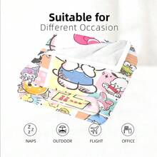 SANRIO 1条三丽鸥全明星主题舒适法兰绒毯，柔软涤纶针织设计，用途广泛，可机洗，毛绒绒的毯子，适合居家、旅行、户外、四季皆宜——沙发、床、办公室、汽车等场所的理想之选。 - 彩色 - 查看 7