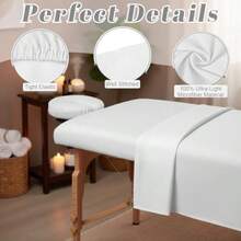 Juego de 6 sábanas de microfibra para mesa de masaje, cada juego incluye fundas de mesa de masaje, sábanas bajeras, fundas para cuna facial - Blanco - Ver 4