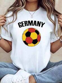 Moda Camiseta de moda NEWT para aficionados de el 2026 Fútbol Mundo Cup,algodón suave, cuello redondo, ajuste cómodo, estilo agradable Camiseta de Fútbol de la Selección de Alemania para Mujer - Bandera y Emblema Nacional, Adecuada para Juegos, Uso Informal - Camiseta de Manga Corta Transpirable para Aficionados, Ropa de PrimaveraVerano, Tela Suave Ropa Informal de Verano para Diversión al Aire Libre, Viajes y Salidas Estilo Campamento Mujeres Camiseta 100% algodón casual impreso de manga corta playa cubrir, disimular a imprescindible para el playa unisexo de pareja Camiseta divertido y humorístico Pascua Día de la Madre Día. Vintage Calle Estilo Unisexo Suelto Algodón Corto Manga Tripulación Cuello Camiseta - Blanco - Ver 1
