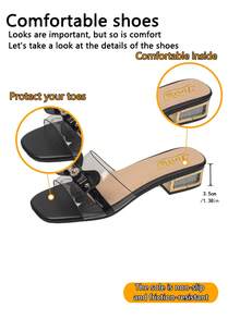 High Heeled Sandals, A Versatile/Comfortable Pair For Women, Transparent Butterfly High-Heeled Sandals With Cute Bow Design And Comfortable Upper Design. Suitable For Daily Outings, Parties, Vacations, Weddings, Etc. - Black - View 7